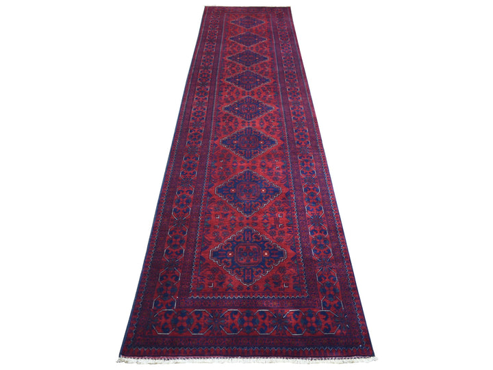2'10" x 12'6" New Hand Knotted Red Wool Runner Oriental Rug - MOA10271897