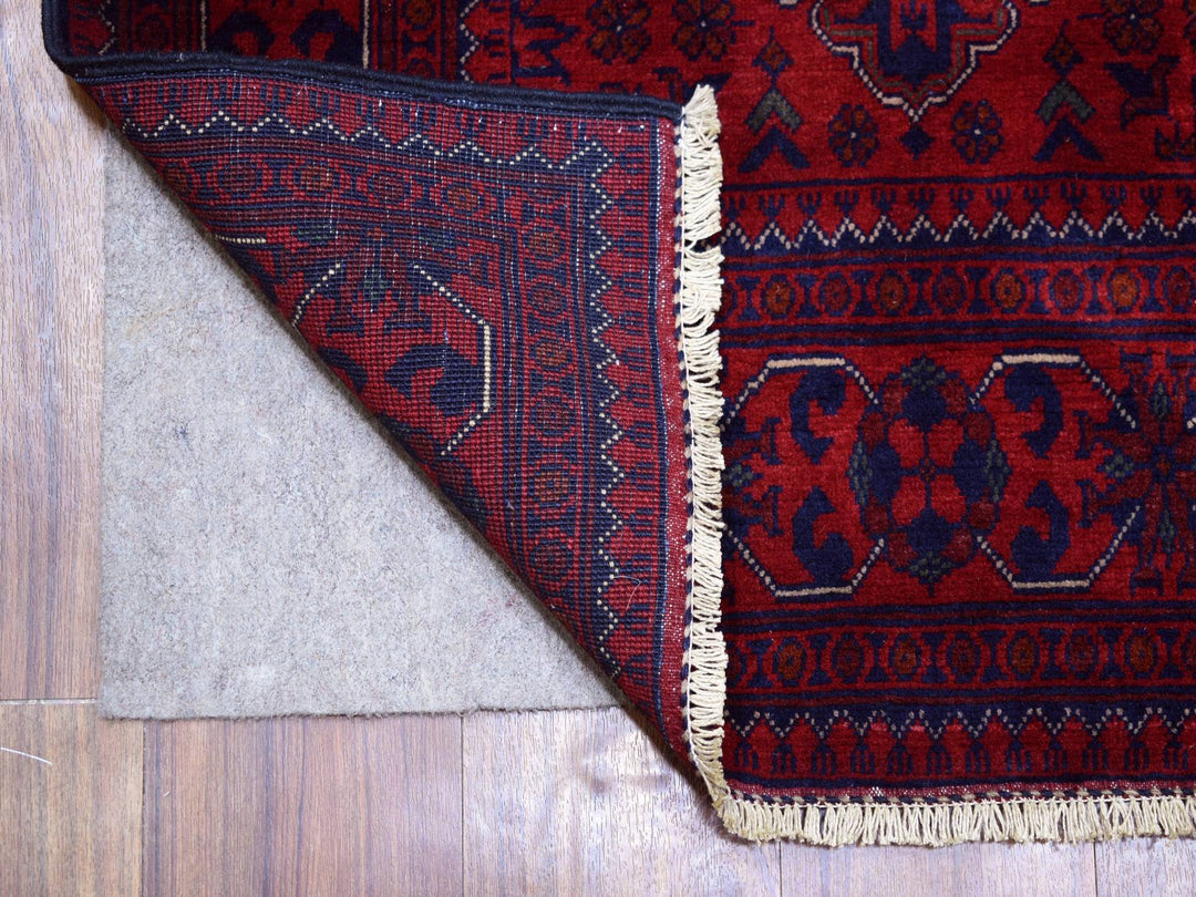 2'10" x 12'6" New Hand Knotted Red Wool Runner Oriental Rug - MOA10271897