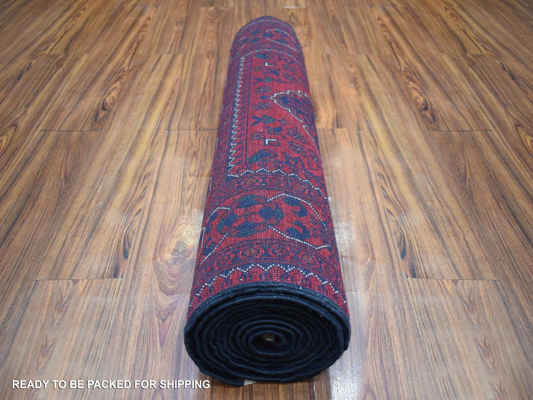 2'10" x 12'6" New Hand Knotted Red Wool Runner Oriental Rug - MOA10271897
