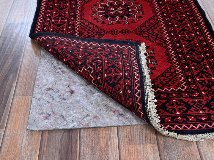2'2" x 3'10" New Hand Knotted Red Wool Rectangle Oriental Rug - MOA102718