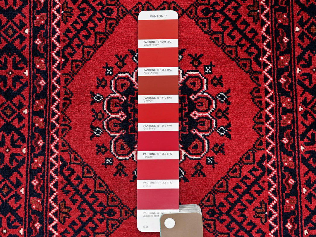 2'2" x 3'10" New Hand Knotted Red Wool Rectangle Oriental Rug - MOA102718