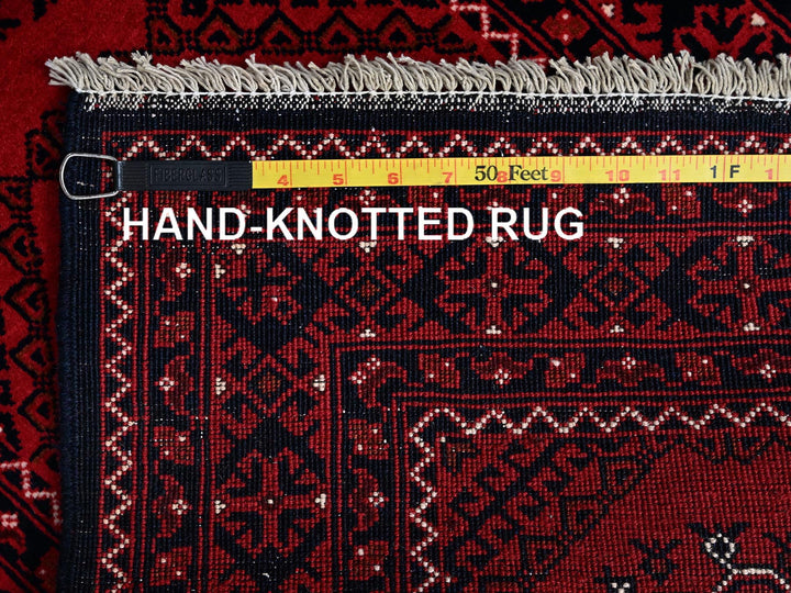 2'2" x 3'10" New Hand Knotted Red Wool Rectangle Oriental Rug - MOA102718