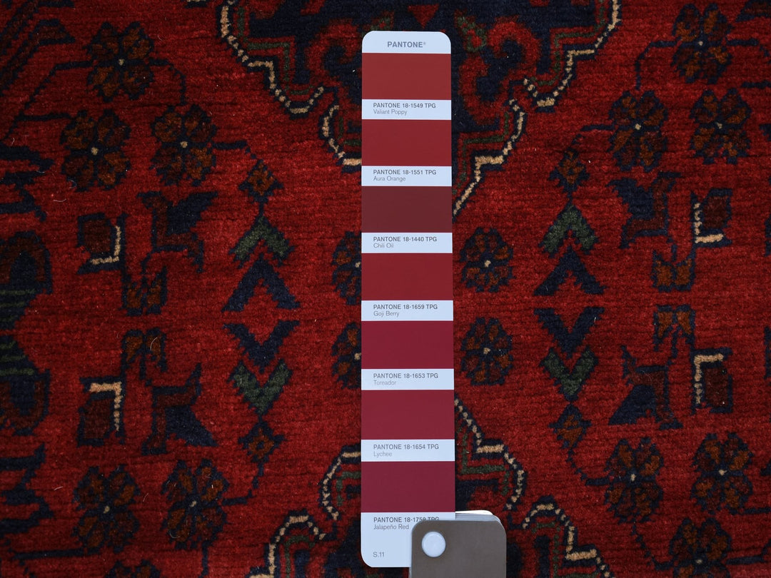 3'0" x 9'7" New Hand Knotted Red Wool Runner Oriental Rug - MOA10271901
