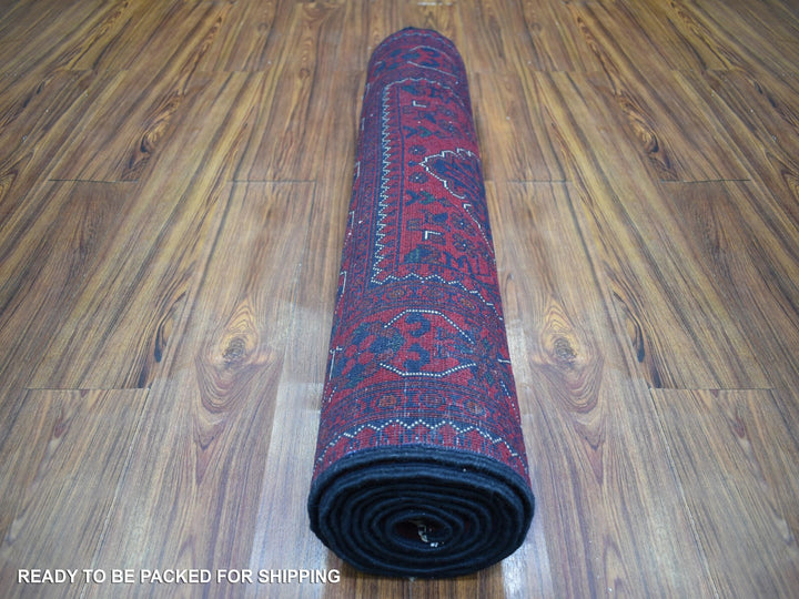 3'0" x 9'7" New Hand Knotted Red Wool Runner Oriental Rug - MOA10271901