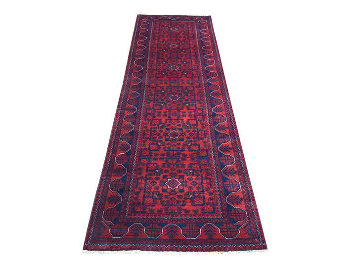 2'10" x 9'4" New Hand Knotted Red Wool Runner Oriental Rug - MOA10271903