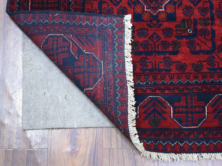 2'10" x 9'4" New Hand Knotted Red Wool Runner Oriental Rug - MOA10271903