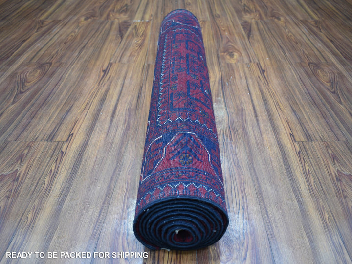 2'10" x 9'4" New Hand Knotted Red Wool Runner Oriental Rug - MOA10271903