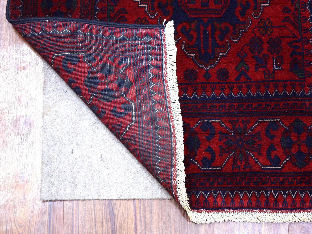 2'9" x 9'7" New Hand Knotted Red Wool Runner Oriental Rug - MOA10271904