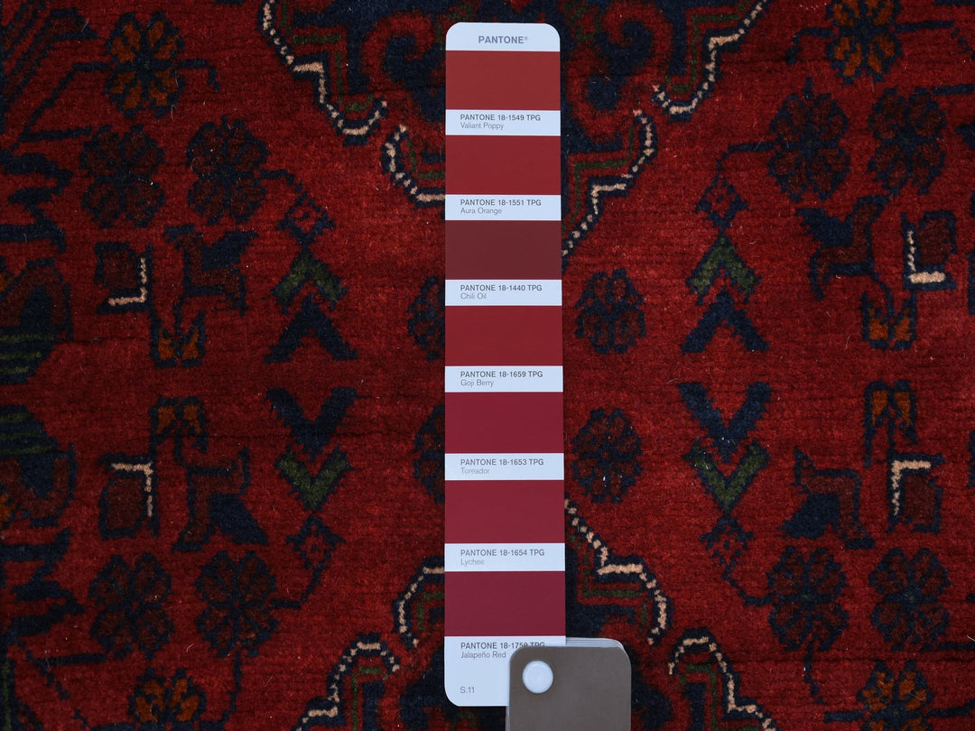 2'9" x 9'7" New Hand Knotted Red Wool Runner Oriental Rug - MOA10271904
