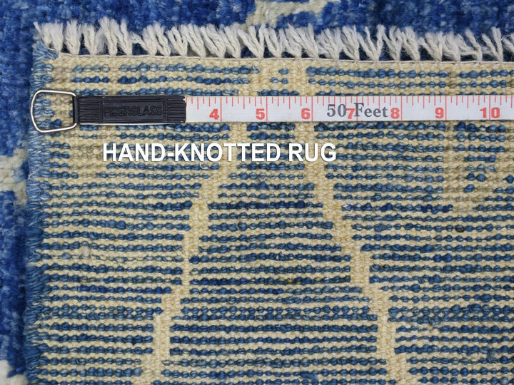 3'10" x 5'9" New Hand Knotted Blue Wool Rectangle Oriental Rug - MOA10271910