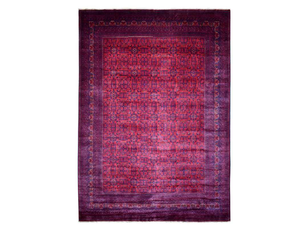 10'0" x 12'10" New Hand Knotted Red Wool Rectangle Oriental Rug - MOA10271915
