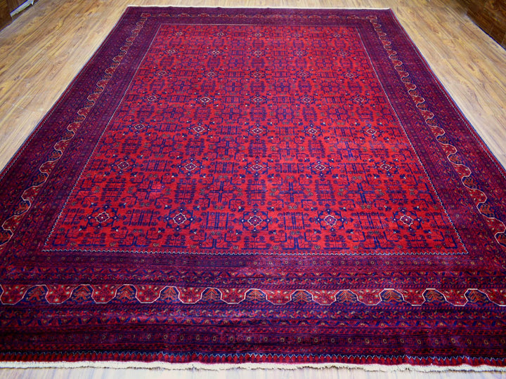 10'0" x 12'10" New Hand Knotted Red Wool Rectangle Oriental Rug - MOA10271915