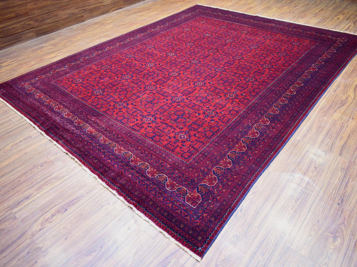 10'0" x 12'10" New Hand Knotted Red Wool Rectangle Oriental Rug - MOA10271915