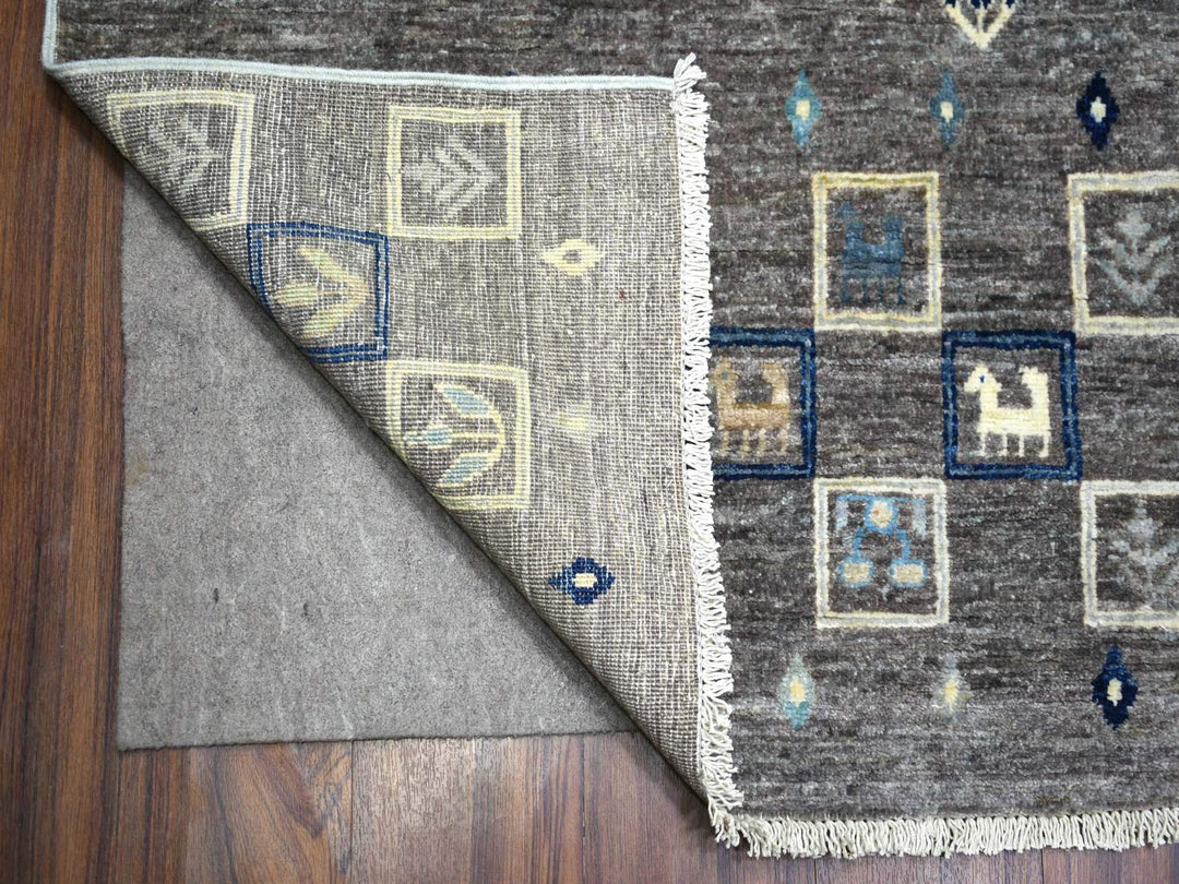 10'0" x 13'8" New Hand Knotted Grey Wool Rectangle Oriental Rug - MOA10271917