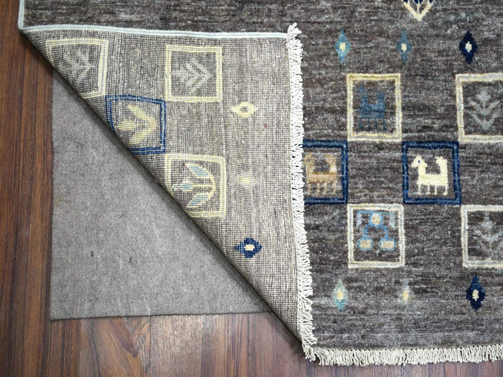 10'0" x 13'8" New Hand Knotted Grey Wool Rectangle Oriental Rug - MOA10271917