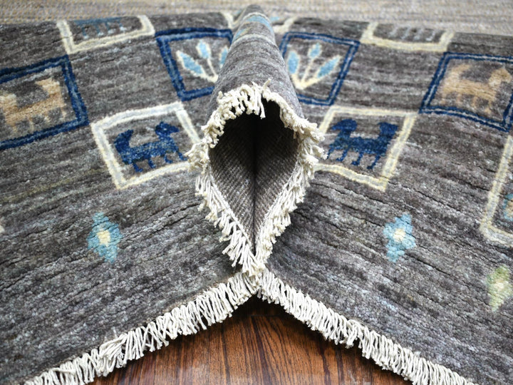 10'0" x 13'8" New Hand Knotted Grey Wool Rectangle Oriental Rug - MOA10271917
