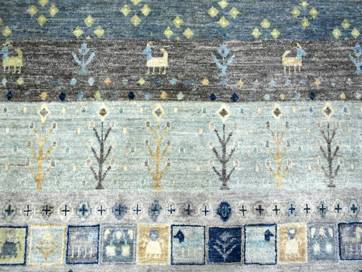 10'0" x 13'8" New Hand Knotted Grey Wool Rectangle Oriental Rug - MOA10271917