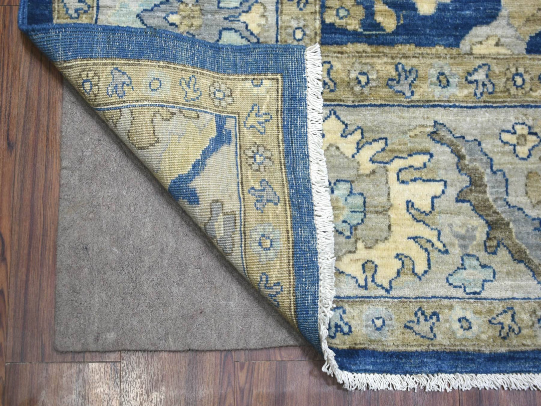 8'10" x 12'4" New Hand Knotted Blue Wool Rectangle Oriental Rug - MOA10271940