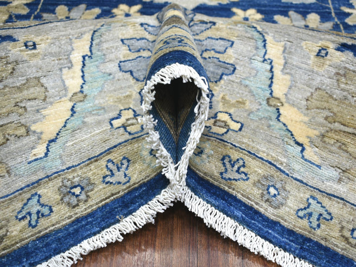 8'10" x 12'4" New Hand Knotted Blue Wool Rectangle Oriental Rug - MOA10271940