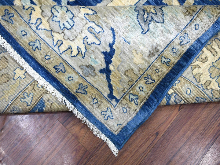8'10" x 12'4" New Hand Knotted Blue Wool Rectangle Oriental Rug - MOA10271940