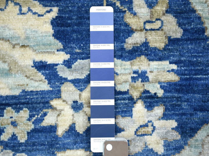 8'10" x 12'4" New Hand Knotted Blue Wool Rectangle Oriental Rug - MOA10271940