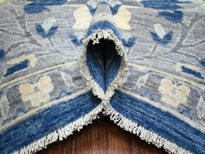10'2" x 13'6" New Hand Knotted Blue Wool Rectangle Oriental Rug - MOA10271946