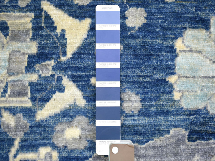 10'2" x 13'6" New Hand Knotted Blue Wool Rectangle Oriental Rug - MOA10271946