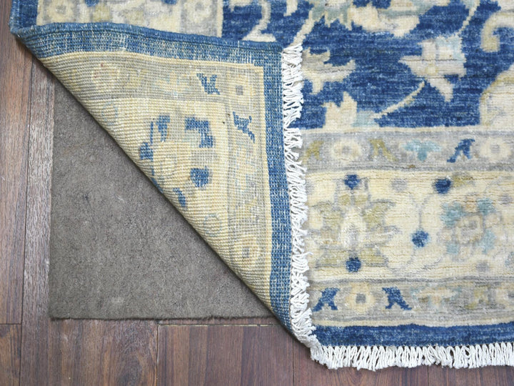 4'0" x 10'3" New Hand Knotted Blue Wool Runner Oriental Rug - MOA10271950