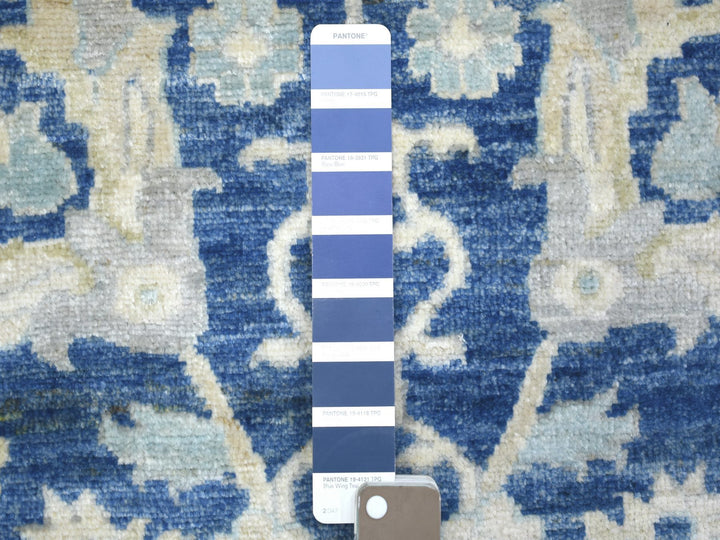 4'0" x 10'3" New Hand Knotted Blue Wool Runner Oriental Rug - MOA10271950