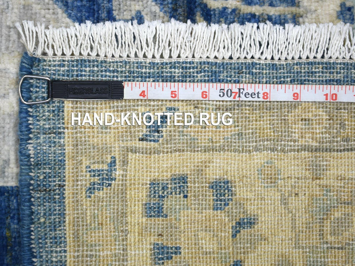 4'0" x 10'3" New Hand Knotted Blue Wool Runner Oriental Rug - MOA10271950
