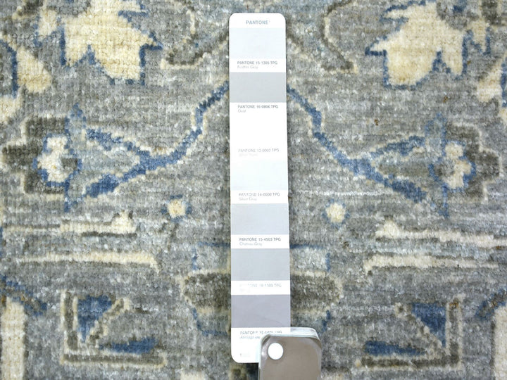 2'6" x 9'9" New Hand Knotted Grey Wool Runner Oriental Rug - MOA10271952