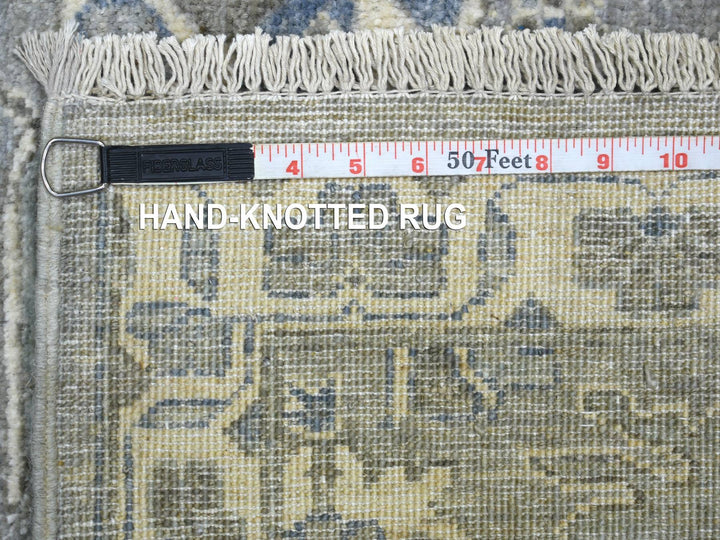2'6" x 9'9" New Hand Knotted Grey Wool Runner Oriental Rug - MOA10271952
