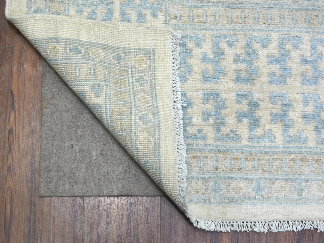 9'0" x 11'0" New Hand Knotted Ivory Wool Rectangle Oriental Rug - MOA10271964