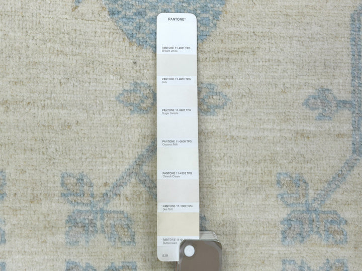 9'0" x 11'0" New Hand Knotted Ivory Wool Rectangle Oriental Rug - MOA10271964