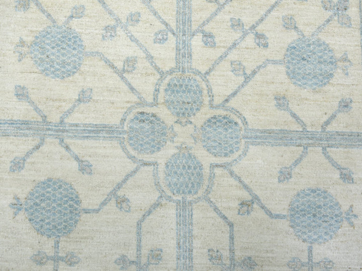 9'0" x 11'0" New Hand Knotted Ivory Wool Rectangle Oriental Rug - MOA10271964
