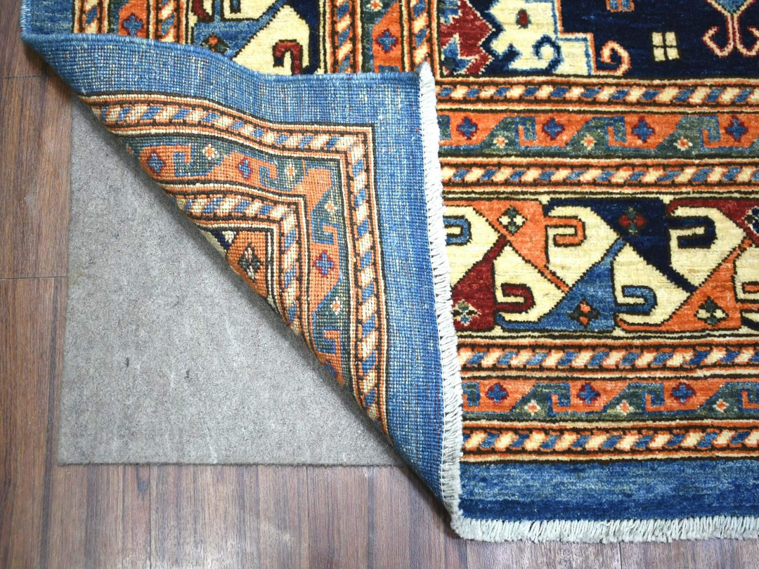 9'2" x 11'10" New Hand Knotted Blue Wool Rectangle Oriental Rug - MOA10271990
