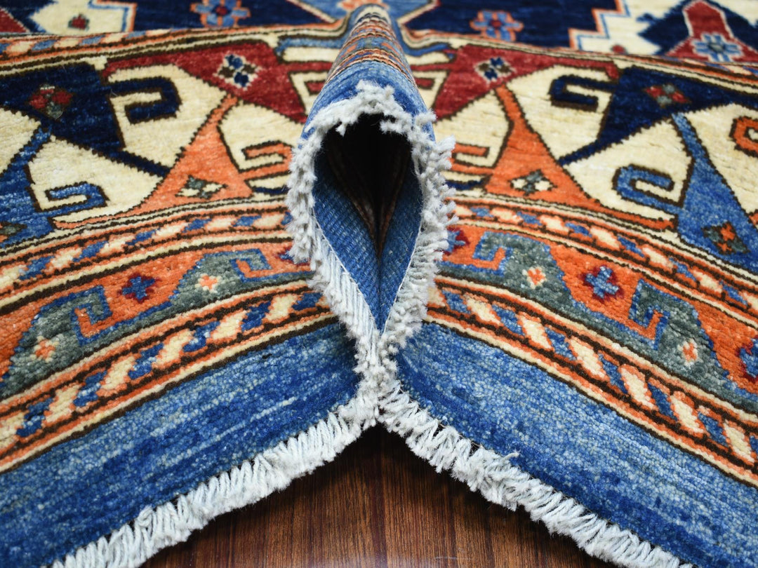 9'2" x 11'10" New Hand Knotted Blue Wool Rectangle Oriental Rug - MOA10271990