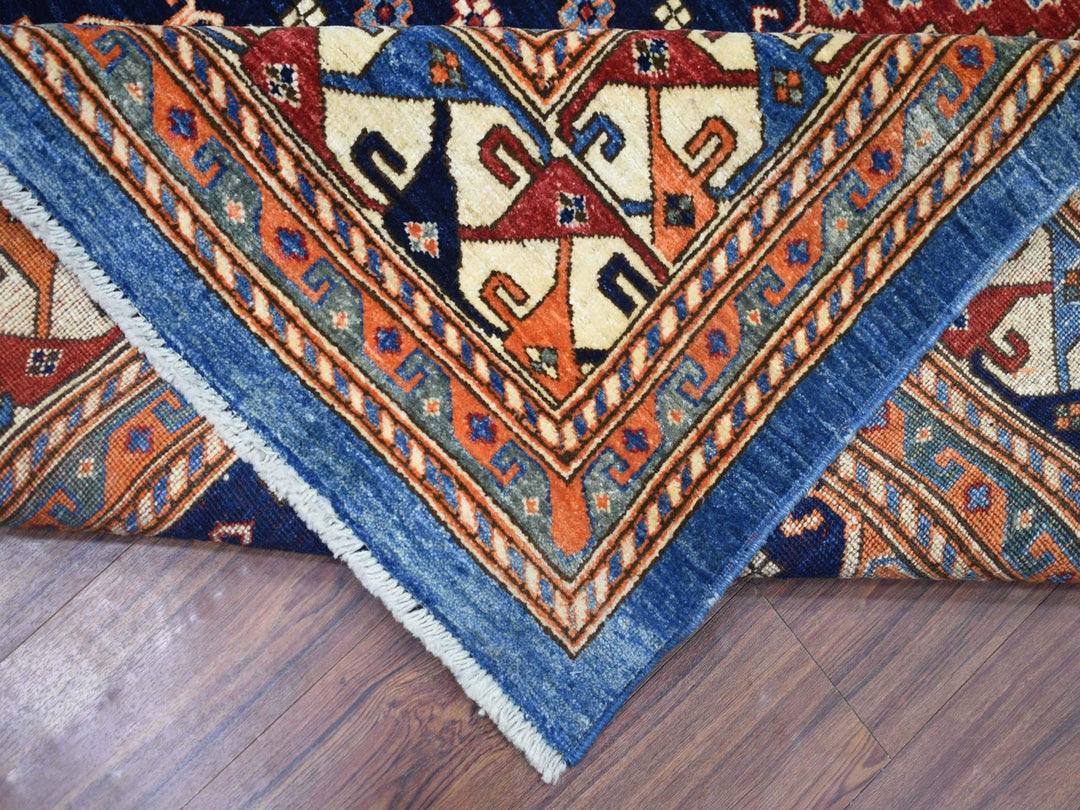 9'2" x 11'10" New Hand Knotted Blue Wool Rectangle Oriental Rug - MOA10271990