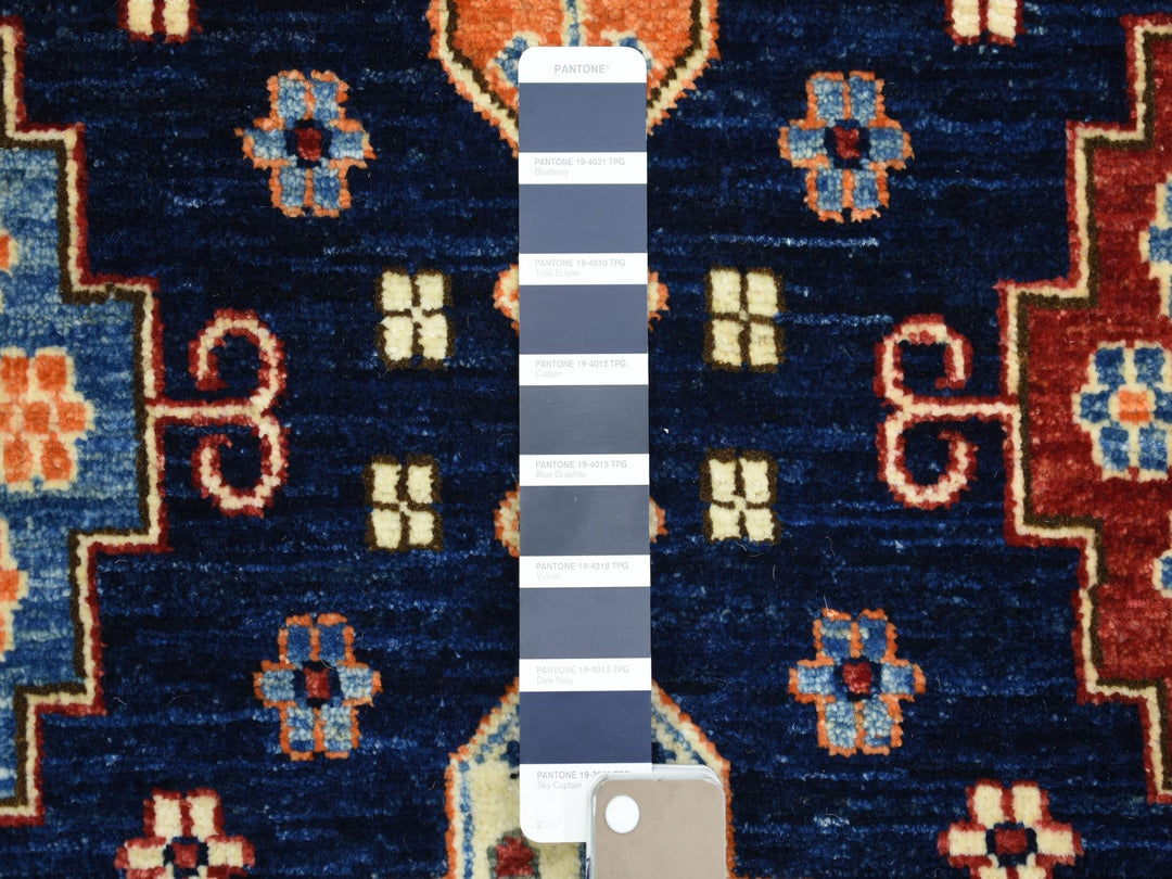 9'2" x 11'10" New Hand Knotted Blue Wool Rectangle Oriental Rug - MOA10271990