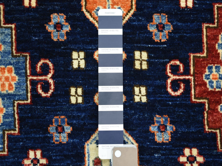9'2" x 11'10" New Hand Knotted Blue Wool Rectangle Oriental Rug - MOA10271990