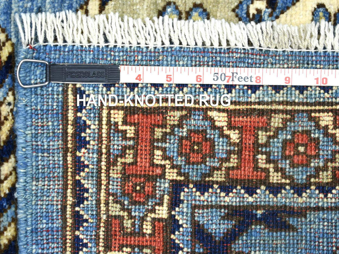 4'6" x 10'0" New Hand Knotted Blue Wool Runner Oriental Rug - MOA10271992
