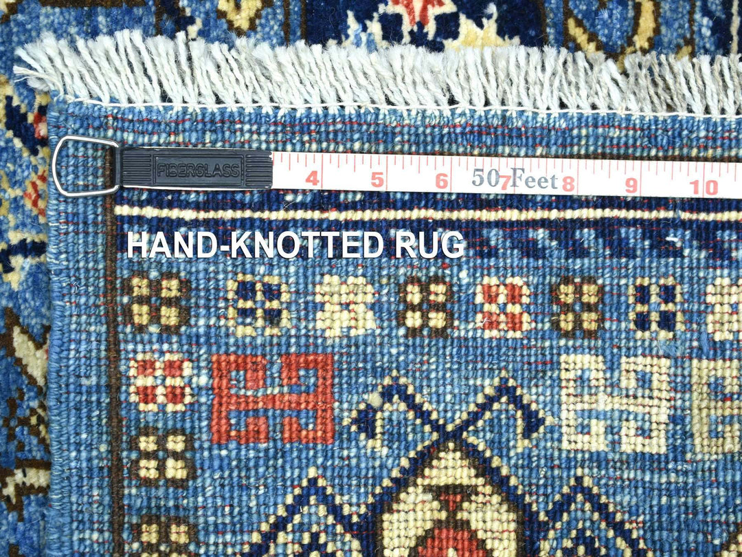 4'1" x 9'10" New Hand Knotted Blue Wool Runner Oriental Rug - MOA10271994