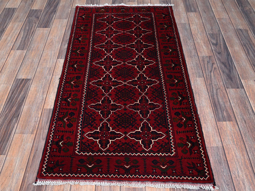 2'3" x 4'6" New Hand Knotted Red Wool Runner Oriental Rug - MOA102719