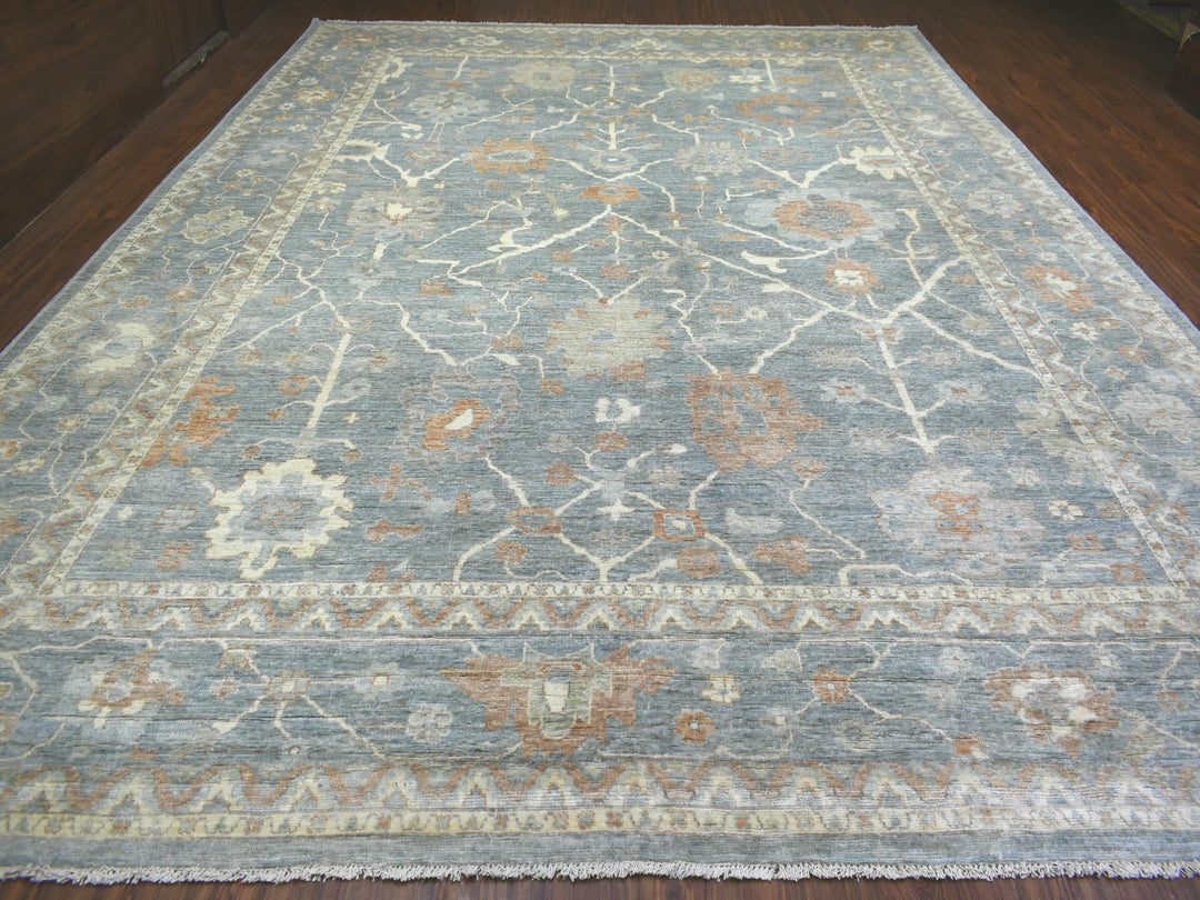 12'0" x 16'0" New Hand Knotted Grey Wool Rectangle Oriental Rug - MOA10272003