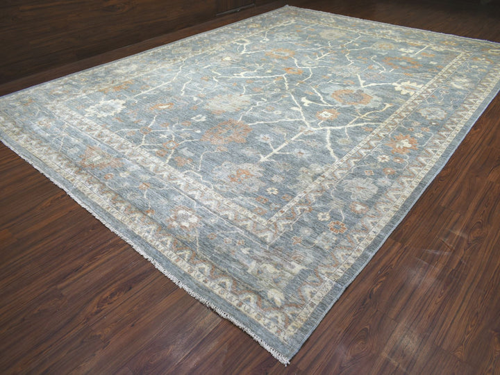 12'0" x 16'0" New Hand Knotted Grey Wool Rectangle Oriental Rug - MOA10272003