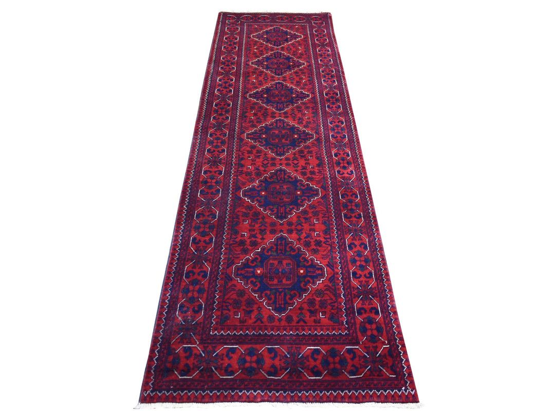 2'8" x 9'7" New Hand Knotted Red Wool Runner Oriental Rug - MOA10272008