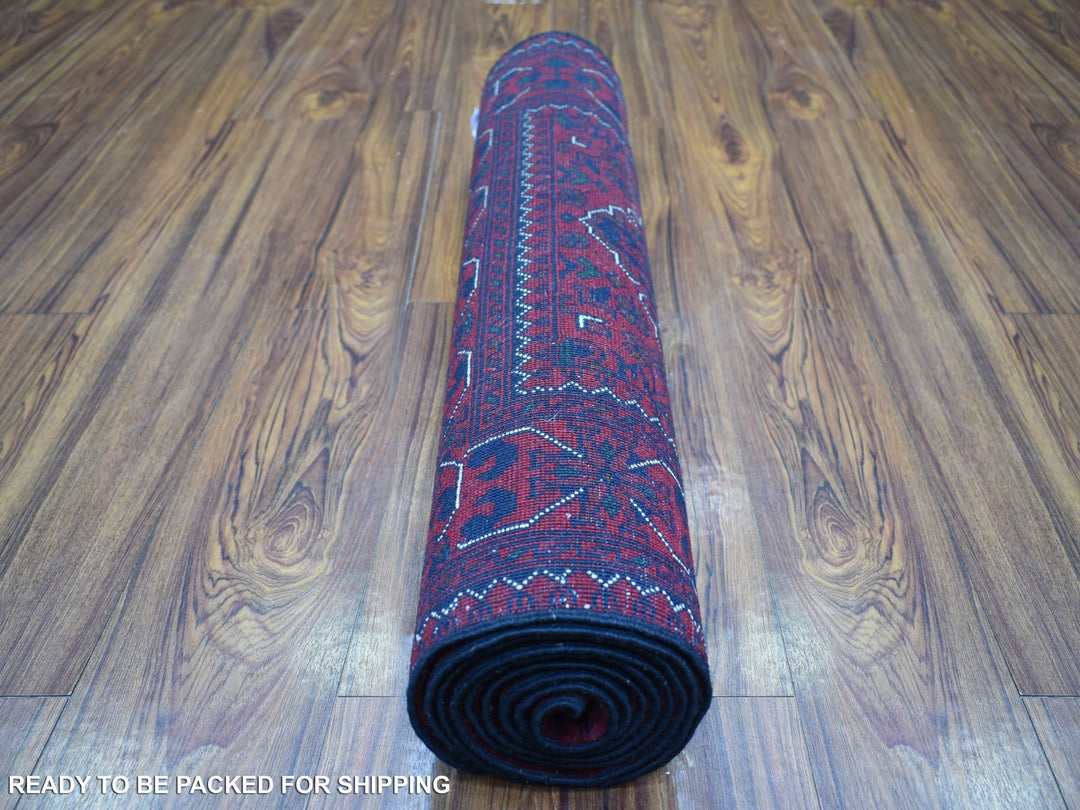 2'8" x 9'7" New Hand Knotted Red Wool Runner Oriental Rug - MOA10272008