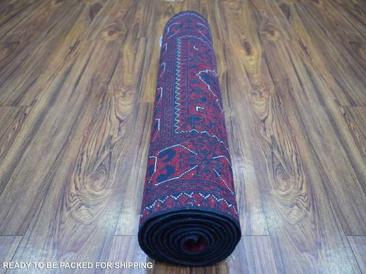 2'8" x 9'7" New Hand Knotted Red Wool Runner Oriental Rug - MOA10272008