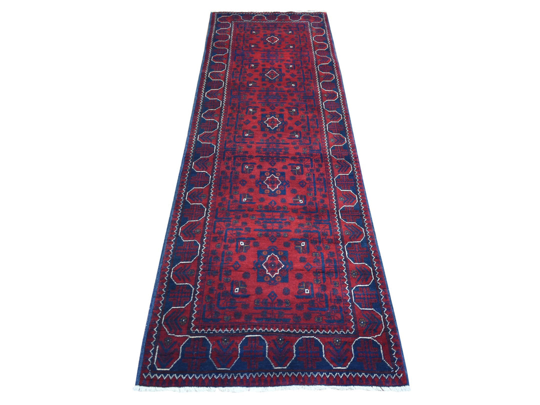 2'8" x 9'0" New Hand Knotted Red Wool Runner Oriental Rug - MOA10272017
