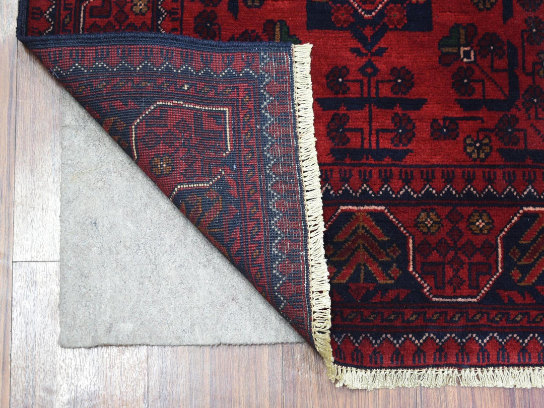 2'9" x 9'7" New Hand Knotted Red Wool Rectangle Oriental Rug - MOA10272019